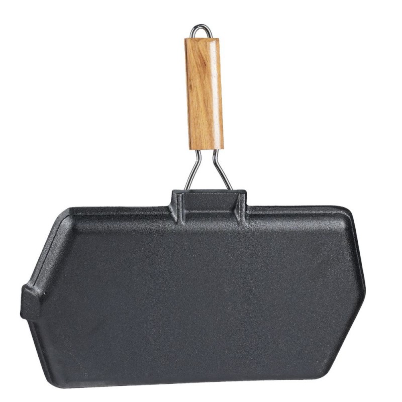 Støbejernspande til grill med sammenklappeligt træhåndtag, 35x21 cm | Støbejernspande til grill Støbejernspande til grill med sammenklappeligt træhåndtag, 35x21 cm | Støbejernspande til grill | Støbejernspande |