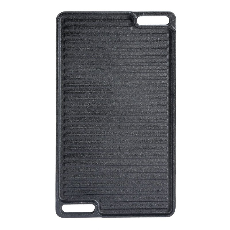 Dobbeltsidet støbejernsgrillplade, 46x26 cm | Støbejernsplade Dobbeltsidet støbejernsgrillplade, 46x26 cm | Støbejernsplade | |