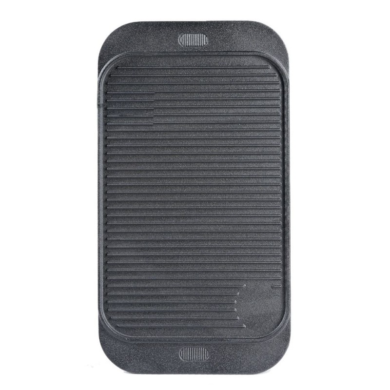 Dobbeltsidet støbejernsgrillplade, 48x26 cm - 
