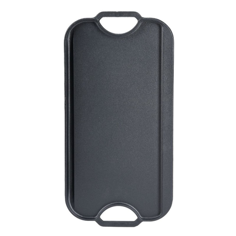 Dobbeltsidet støbejernsgrillplade, 51x26 cm | Støbejernsplade Dobbeltsidet støbejernsgrillplade, 51x26 cm | Støbejernsplade | |