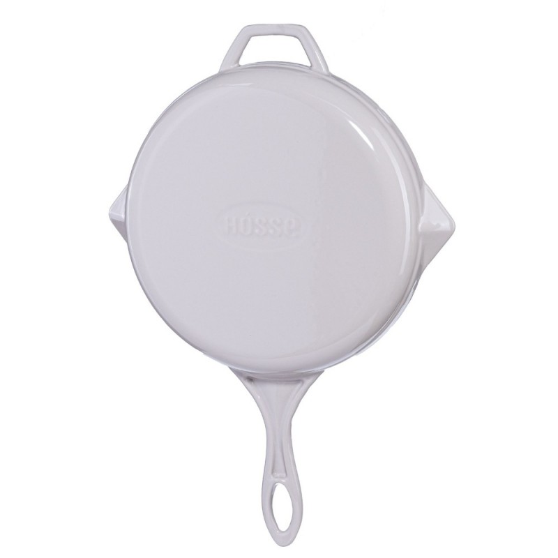 Emaljeret støbejernspande Hosse, Ivory, Ф28cm | Flad støbejernspande Emaljeret støbejernspande Hosse, Ivory, Ф28cm | Flad støbejernspande | Støbejernspande |