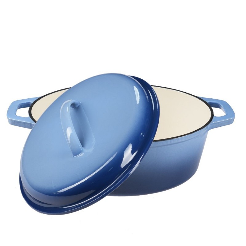 Emaljeret støbejernsgryde, Blå, oval, 33x27см - 
